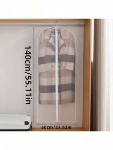 5pcs Garment Bags Set, Transparent Zipper Dust Cover, Wardrobe Storage Moisture-Proof, Transparent Clothing Protective Cover, Durable Stitching, For Clothes Use, Ideal Household Items - Multicolor - View 1