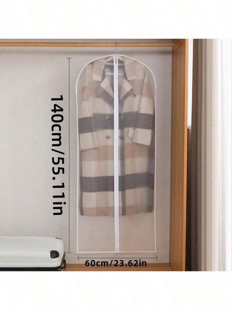 5pcs Garment Bags Set, Transparent Zipper Dust Cover, Wardrobe Storage Moisture-Proof, Transparent Clothing Protective Cover, Durable Stitching, For Clothes Use, Ideal Household Items - Multicolor - View 1