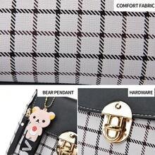 Small Purses And Handbags For Women Fashion Teenage Girls Crossbody Bag Lightweight Shoulder Bag Plaid Pattern Satchel - màu đen - Xem 4