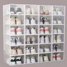 1pc Transparent Shoe Storage Box, Plastic Shoe Display Box, Anti-Oxidation Household Sneaker Storage Container - Clear - View 1