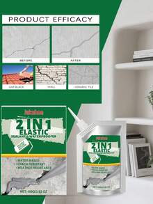 2-i-1 vattentät tätningsmedel, fyller sprickor i väggar, täcker små sprickor i takpannor, ger ett rent och snyggt utseende. - Multifärgad - Visa 1
