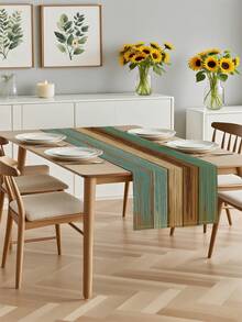 1 件农舍木纹桌旗，适用于室内/室外聚会、厨房、家庭餐桌、餐厅装饰 - 彩色 - 查看 3