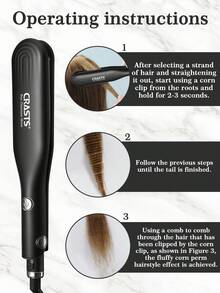 Kẹp tóc CRASTS Corn Silk Clip Board Pad Hair Root Top Perm Clip Fluffy Artifact, Perm Hair Top Flat Head Corn Perm Device, Large Board Face Inner Puff Wool Curl, Small Curl, Black - màu đen - Xem 5