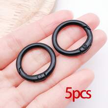 5个弹簧O型环圆形登山扣钥匙圈扣锌合金圆形弹簧钩适用于钥匙链钥匙圈DIY钱包手提包链条环扣替换件 - 彩色 - 查看 23