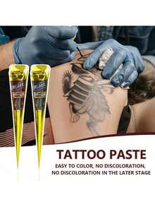 SRVAKK 3/4/12 Pcs Henna DIY Tattoo Paste, Brown/Black Temporary Henna Tattoo, Semi-Permanent Fingerprint Body Painting Ink, Waterproof Henna Tattoo Paste, Suitable For Body Painting And Various DIY Patterns. - 彩色 - 查看 5