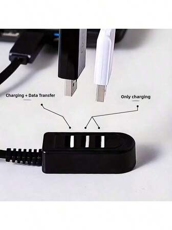 3-In-1 USB Multi Hole Multi Functional Adapter Cable Charging With Data Transmission Can Plug In Nightlight, Charger, Adapter, Card Reader, Small Fan, More USB Devices, 1-To-3 2USB Extension Cable HUB Suitable For Docking Station Type-C Fast Charging Data Cable 3-In-1 Charging Cable, Laptop Accessories | Modern Hub Design | Durable Manufacturing Quality, USB Hub