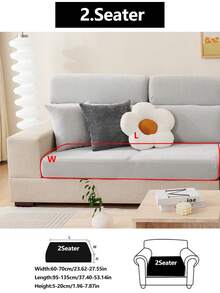 1 Stück Stretch Sofabezug, rutschfeste Vollabdeckung Sofa Sitzbezug, Chenille Stoff Allwetter Sofa Kissenbezug, dicker Sofa Überwurf, maschinenwaschbar, staubdicht, tierfreundlich, dekorativ, verstellbar für Ecksofa, Schlafzimmer, Büro, Wohnzimmer 1/2/3/4 Sitzer - Hellgrau - Übersicht 19