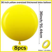 Bóng bay màu vàng kích thước 36 inch (khoảng 91,4 cm), 2/4/6/8/10 quả, bóng bay cao su dày, màu vàng mờ, bơm khí heli, thích hợp cho cô dâu, tiệc tùng, sinh nhật, trang trí chủ đề hoa hướng dương. - Màu vàng - Xem 12