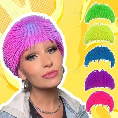 1个带刺棒球帽，橡胶材质，趣味十足，适合恶作剧、派对、节日服装道具、男女通用嘉年华舞会配饰、派对礼品