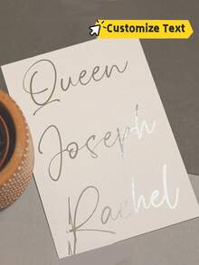 Customized Glitter Name Stickers, Personalized Name Label Stickers, 3-6 Inch Labels, Name Stickers, Custom Stickers, Name Stickers, Date Stickers, DIY Gifts, Handmade, Handwritten Font, Wedding Stickers, Gift Stickers. Customizable Holographic Name Stickers, Suitable For Water Bottles, Lunch Boxes.