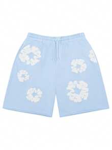 Denim Tears 'Sweatpants 'The Cotton Wreath' Pants Graphic And Drawstring For Unisex Adult - SOLE SERIOUSS, Women's Casual Drawstring With Modern Men Breathable Technology, Versatile Street Style Joggers Suitable For Streetwear, Casual Daily Wear, Weekend Outings, Music Festivals, Social Gatherings And More, Making It A Great Gift For Boyfriends Or Husbands.Sweatpants Sweats Wide For Men Sweat Pants Baggy Sweatpants - Màu xanh lam - Xem 1
