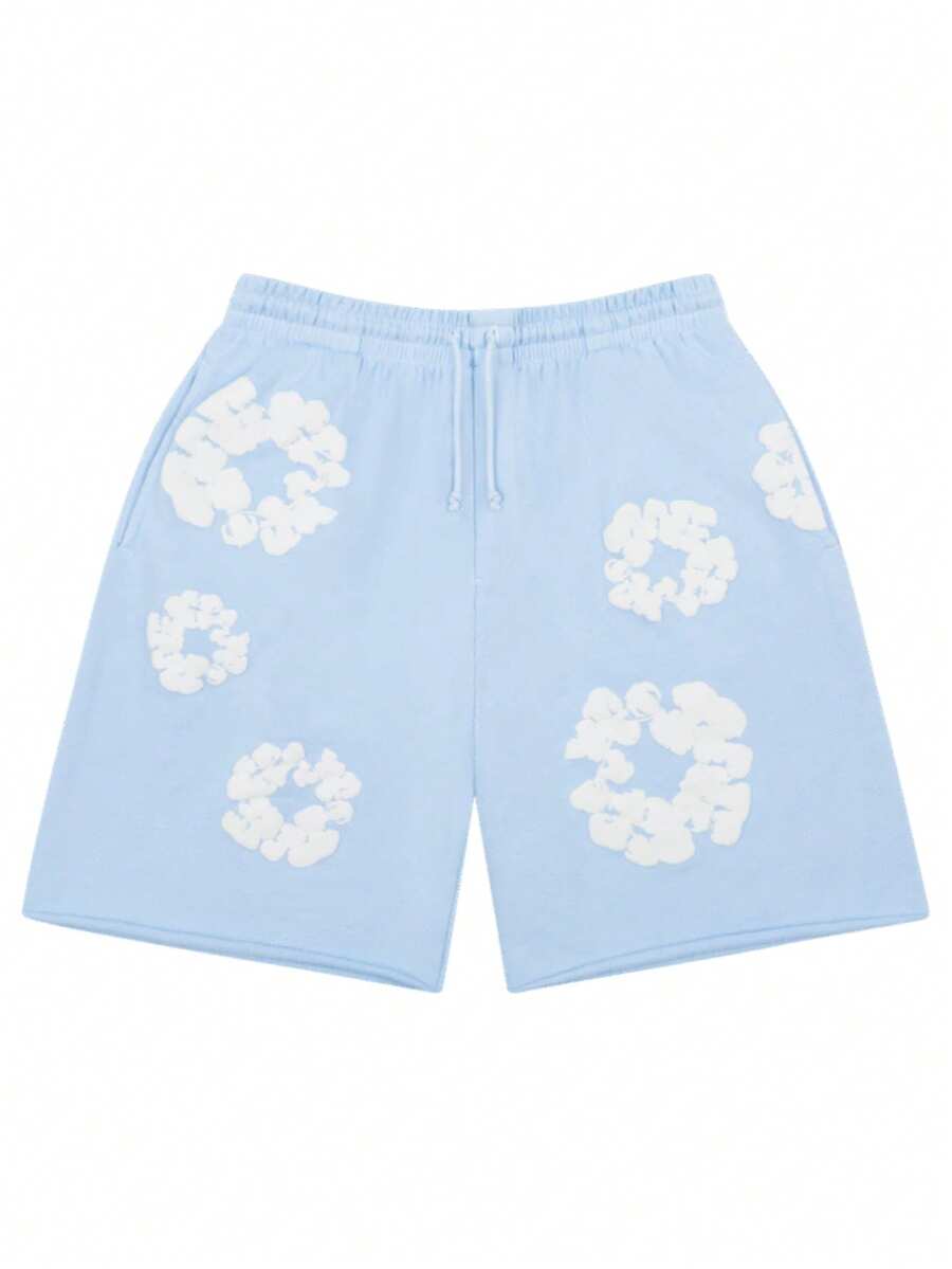 Denim Tears 'Sweatpants 'The Cotton Wreath' Pants Graphic And Drawstring For Unisex Adult - SOLE SERIOUSS, Women's Casual Drawstring With Modern Men Breathable Technology, Versatile Street Style Joggers Suitable For Streetwear, Casual Daily Wear, Weekend Outings, Music Festivals, Social Gatherings And More, Making It A Great Gift For Boyfriends Or Husbands.Sweatpants Sweats Wide For Men Sweat Pants Baggy Sweatpants - Màu xanh lam - Xem 1