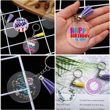 100 piezas de discos acrílicos transparentes en blanco sin terminar, accesorios DIY, llaveros, tarjetas de regalo para fiestas, accesorios - Blanco - Ver 3