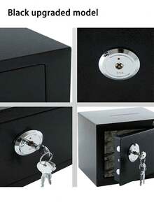 1个多功能阻燃保险箱，钢制安全锁保险箱，小型隐蔽式保险箱，用于存放现金、珠宝、重要文件 - 9.06*6.69*6.69英寸，升级锁芯，安全性更高，适用于橱柜、桌面、汽车，阻燃防盗保险箱，用于管理重要文件、珠宝、现金 - 23*17*17cm - 查看 6