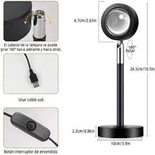 Lámpara de proyección con 16 Colores, Proyector de Luz Arcoíris de Rotación de 360 Grados con control remoto, para cumpleaños, Día del Niño, decoración y fotografía(default) - Multicolor - Ver 6