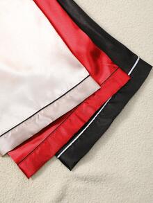 Pijama de mujer de unicolor con pantalones de manga corta y bordado de corazón de San Valentín - Rosa vieja - Ver 5