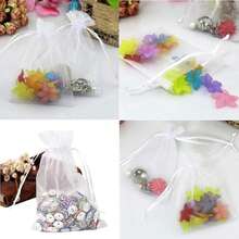 10 piezas Bolsas de organza con cordón de malla blanca - Empaque protector para regalos de boda, Navidad, fiestas de cumpleaños, caramelos, jabones, frutas y talla grande (Varios tamaños) - bolsa de embalaje - Ver 9