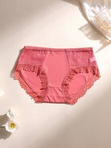 5 PCS Women's Sexy Lace Splicing Triangle Panties Low Waist Seamless Briefs Ice Silk Comfortable Sports Underwear Lingerie