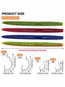 GOTURE 1set Bass Fishing Wacky Worm Tool Kit Senko Worms Wacky Rig Tool  Worm Hooks Drop Shot Hooks - Nhiều màu - Xem 4