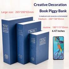 1pc Dictionary/Directory Disguised Portable Safe Box With Key Lock - Metal Structure With Key Opening, Professional Appearance, Sturdy And Durable Anti-Theft Design, Ideal For Home, Office Or Travel To Store Cash, Jewelry, Passport And Other Valuables - Multicolor - View 3