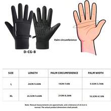 1 Pair Winter Warm Gloves With Storage Pocket, Unisex Outdoor Sports Windproof Anti-Cold Touchscreen Fleece Gloves For Sports, Cycling, Skiing, Hiking, Motorcycle - 黑色 - 查看 6