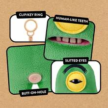 Spin Master 5英寸毛绒钥匙扣，正版授权 //小蜗/章鱼哥/痞老板谢尔顿，滑稽丑陋的怪物毛绒玩具，长着类似人类的牙齿，可收藏的包包挂饰，适合儿童、青少年、成人以及喜欢怪异毛绒玩具的粉丝 - 浮游生物 - 查看 4