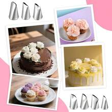 7pcs Stainless Steel Rose Piping Nozzles Set - Cake Decorating & Pastry Tools, Baking Essentials - Multicolor - View 4