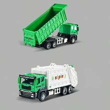 1 chiếc xe tải chở rác mô hình hợp kim hoạt động được - Xe đồ chơi thu nhỏ thực tế, chi tiết sống động, lý tưởng cho trẻ em chơi sáng tạo, sưu tập của những người đam mê xe đồ chơi và trưng bày trên bàn làm việc, thích hợp làm quà Giáng sinh, Halloween, sinh nhật cho bé trai và bé gái, không cần nguồn điện. - Nhiều màu - Xem 7