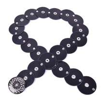 1件拼接腰带，复古风束腰带，适合日常休闲穿着 - 黑色 - 查看 5