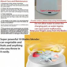 1pc 450ml Juicer Blender, Includes 2 Cups, Portable USB Rechargeable Mini Mixer For Fresh Juice, Wireless And Easy To Carry, Comes With Sports Cup Lid, Ideal Personal Size Blender For Making Smoothies And Milkshakes, Suitable For Home, Kitchen And Travel - Multicolor - View 7