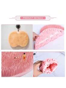 1pc Pink Foot Massage Brush; Bathroom Cleaning Brush; Anti-Slip Bath Brush Home Bathroom Foot Scrubber, Anti-Slip Foot Wash With Suction Cups, Bathroom Gadgets - Multicolor - View 7