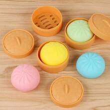 1pc Colorful Dumpling Stress Balls Fidget Sensory Toy,Squeeze Dough Ball Stress Relief Hand Toy,Bun With Food Steamer Stretchy Desk Toys - Nhiều màu - Xem 10