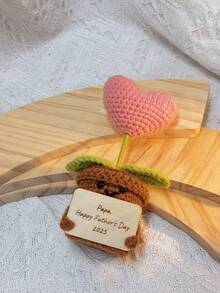 1pc Laser Engraved Customized Positive Affirmation Potted Plant, Cute Crochet Figurine, Plant Imitation, Suitable For Party, Wedding, Birthday And Valentine's Day Novelty Gift - Multicolor - View 9