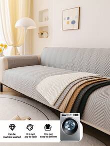1 chiếc đệm sofa đa năng dùng được cả bốn mùa, kiểu dáng tối giản hiện đại, chống trượt và chống trầy xước do thú cưng, phù hợp với sofa 1/2/3/4 chỗ ngồi (Bán lẻ từng chiếc) - Màu Xám nhạt - Xem 6