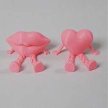1 herzförmige Statue und 1 lippenförmige Statue, 3D kreative Dekoration, ohne Strombedarf, geeignet für Valentinstag Party Dekoration als Geschenk für Freunde, Tischfigur, Geburtstags Dekoration, Themen-Setting, leichte Ausstellung - Verschiedenfarbig - Übersicht 8