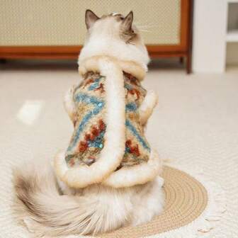 Chaleco de cárdigan de otoño/invierno, arnés y correa para mascotas perros y gatos de raza pequeña, cálido para poodle, British Shorthair, Ragdoll