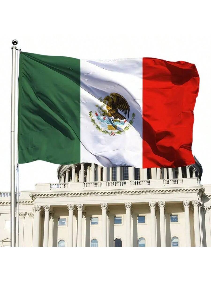 Bandera de México Grande 90x150 cm - Estandarte Nacional Tricolor con Escudo para Asta y Decoración Exterior