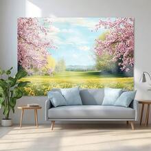 2Dfalt，1件装春日樱花草甸图案，为周年纪念、毕业典礼或特殊活动营造梦幻氛围！经久耐用，更添精致格调。 - 1件 - 查看 3