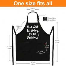 BBQ Funny Apron For Men, Chef Bib Apron With 2 Pockets, Adjustable Neck Strap And 40\ Long Ties - Best For Kitchen CooFKing, Grilling, BaFKing, Gardening - Black,Black13 - Black13 - 查看 5