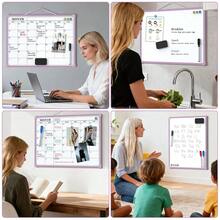 MaxGear Monthly Calendar Dry Erase Board For Wall, 16\X12\ Small Hanging Double-Sided White Board, Portable Whiteboard For Planning, Drawing, Memo, To Do List, Schoolsss, Home, Office, Purple Frame,Purple - 紫色的 - 查看 8
