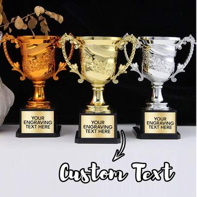 Customizable Gold Trophy - Personalized Award Medal Trophy, Gold Trophy, Sports Trophy, Sports Gift, Customized Trophy, Suitable For Awards Ceremony, Competition, Office, School And Wedding - Affordable Award Decoration, Graduation Gift