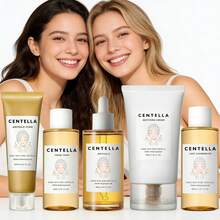 马达加斯加积雪草护肤套装，包含泡沫洁面乳、卸妆油、爽肤水、精华液和舒缓霜，基础护肤礼盒，女士礼品套装