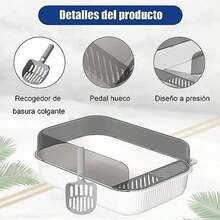 Cat Litter Box, Semi-Enclosed Tray with Adequate Lid for Small and Medium Cats, Suitable for Indoor Use (White) - Unitalla - Ver 4