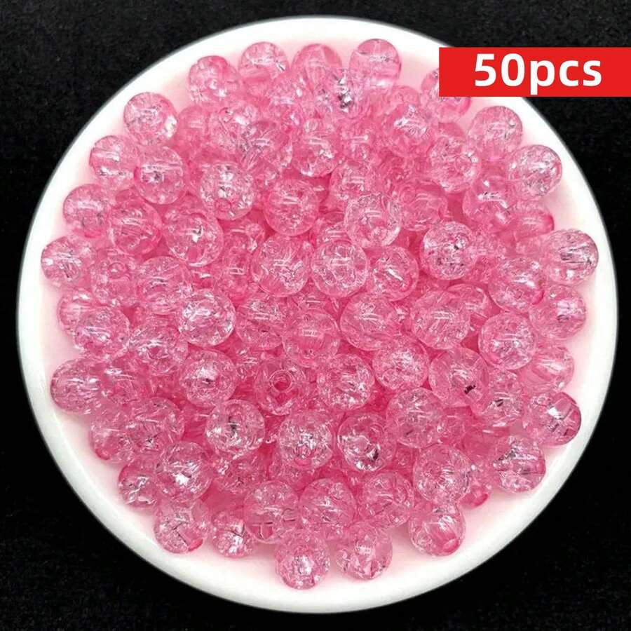 Yiwu Qiyou Accessories Co., LTD 50pcs/Set Acrylic Beads For DIY Jewelry Making - Pink - View 1