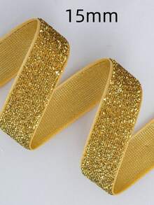 7-38mm Cinta de terciopelo dorada brillante para envolver regalos de Navidad, decoración navideña, cinta de terciopelo de color onion con brillo - Dorado - Ver 7