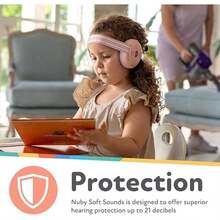 Nuby Soft Sounds - Orejeras ajustables para bebé para protección contra ruidos fuertes, ideales para espectáculos de aire, fuegos artificiales, viajes en vuelo y mucho más Azul solamente. - rosa - Ver 2