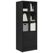 Larryhot Aparador alto con cajón Roble Negro 45,5 x 34 x 127 cm, Robusto y duradero, fácil de montar, una opción ideal para la decoración del hogar - Negro - Ver 3
