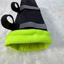 4pcs/Set All-Season Pet Dog Shoes, [Material]: Raincoat Fabric + Rubber Sole + Reflective Strap & Hook And Loop, Outdoor Walking Waterproof Anti-Slip Warm High-Top Double Strap Elastic Shoes For Small/Medium/Large Dogs, Pet Training Supplies, Suitable For Christmas, Valentine's Day, Eid, Easter, New Year Birthday Gifts - Black - View 6