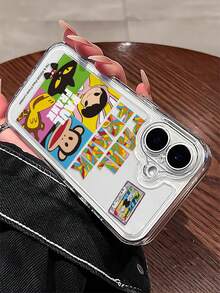 官方授权 Paul Frank 透明太空主题手机壳，全方位防震保护，带摄像头保护盖，猫、猴子、兔子、长颈鹿、字母、音乐播放器图案，全新设计，兼容 13/14/15/16/17 Pro Max - 彩色 - 查看 6