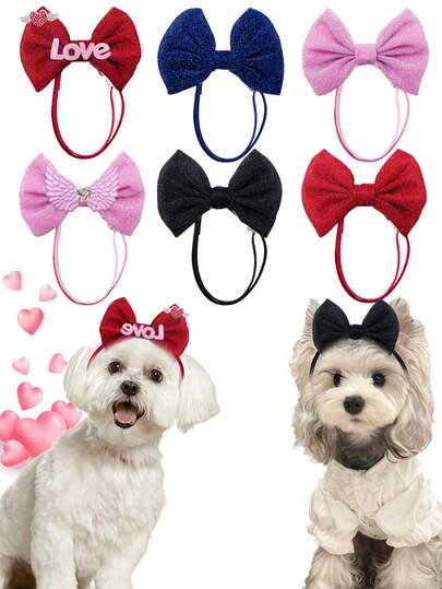 1pc Mini Pet Bow Headband, Suitable For Small Dogs & Cats, Classic, Simple, Stylish & Elegant Gift, Ideal For Valentine's Day And Weddings, Also Perfect For Decorating Pets On New Year's Eve